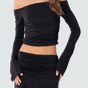 Edikted long sleeve top . Strapless.